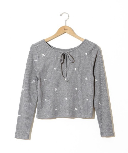 flower（フラワー）の「ブルームリブトップ（Tシャツ/カットソー・レディース・アイボリー/グレー/ブルー・FREE）」の21枚目の写真