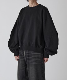 Lui's（ルイス）の「【Neucon】VOLUME TUCK SLEEVE SHORT SWEAT / ボリュームタックスリーブショートスウェット（スウェット）」