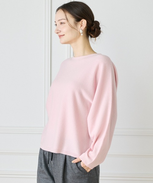 INED（イネド）の「《WEB限定カラー》カシミヤ混ドルマンスリーブニット（ニット/セーター・レディース・ブラック/オフホワイト/グレー/チャコールグレー/イエロー/ピンク・9号/11号）」の9枚目の写真