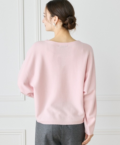 INED（イネド）の「《WEB限定カラー》カシミヤ混ドルマンスリーブニット（ニット/セーター・レディース・ブラック/オフホワイト/グレー/チャコールグレー/イエロー/ピンク・9号/11号）」の10枚目の写真