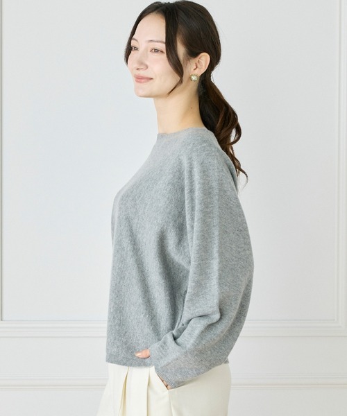 INED（イネド）の「《WEB限定カラー》カシミヤ混ドルマンスリーブニット（ニット/セーター・レディース・ブラック/オフホワイト/グレー/チャコールグレー/イエロー/ピンク・9号/11号）」の13枚目の写真