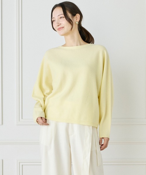 INED（イネド）の「《WEB限定カラー》カシミヤ混ドルマンスリーブニット（ニット/セーター・レディース・ブラック/オフホワイト/グレー/チャコールグレー/イエロー/ピンク・9号/11号）」の14枚目の写真