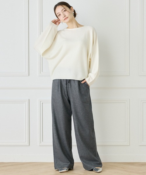 INED（イネド）の「《WEB限定カラー》カシミヤ混ドルマンスリーブニット（ニット/セーター・レディース・ブラック/オフホワイト/グレー/チャコールグレー/イエロー/ピンク・9号/11号）」の18枚目の写真