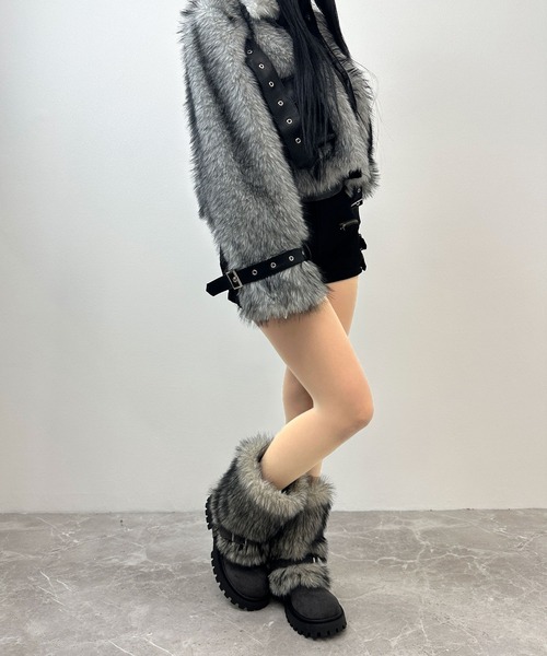 FOLLOWIN(フォロウィン)の「2WAYファーカバー ヴィンテージブーツ【ファー取り外し可】(ブーツ・レディース・ブラック/ブラウン/アイボリー・25cm/24cm/23cm)」の13枚目の写真