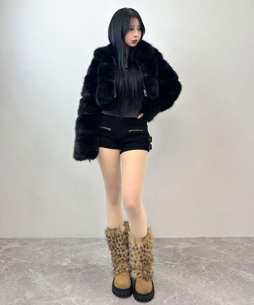 FOLLOWIN(フォロウィン)の「2WAYファーカバー ヴィンテージブーツ【ファー取り外し可】(ブーツ・レディース・ブラック/ブラウン/アイボリー・25cm/24cm/23cm)」の19枚目の写真