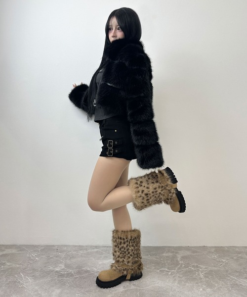 FOLLOWIN(フォロウィン)の「2WAYファーカバー ヴィンテージブーツ【ファー取り外し可】(ブーツ・レディース・ブラック/ブラウン/アイボリー・25cm/24cm/23cm)」の20枚目の写真