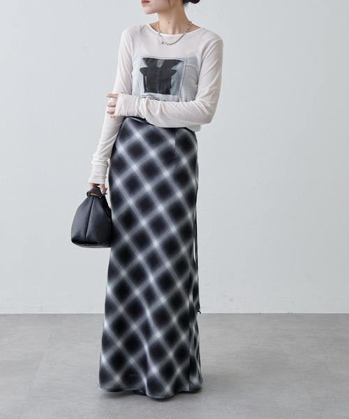 Lui's(ルイス)の「シアーフォトコンパクトロンT(Tシャツ/カットソー・レディース・オフホワイト/ブラック・FREE)」の8枚目の写真