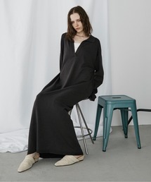 LOSCa（ロスカ）の「スキッパーニットロングワンピース（ワンピース）」