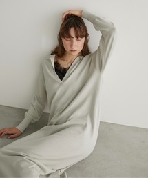 LOSCa（ロスカ）の「スキッパーニットロングワンピース（ワンピース）」