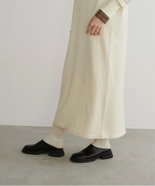 LOSCa（ロスカ）の「スキッパーニットロングワンピース（ワンピース・レディース・チャコールグレー/アイボリー/ライトグレー・S/M）」の6枚目の写真