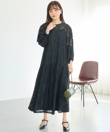 【洗える】総レースワンピース│主役級ワンピース/オケージョン/セレモニー/ロング丈/洗える/インナー付き
