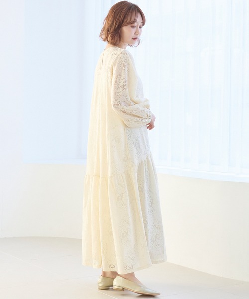 LAVEANGE(ラビアンジェ)の「【洗える】総レースワンピース│主役級ワンピース/オケージョン/セレモニー/ロング丈/洗える/インナー付き(ワンピース・レディース・ブラック/アイボリー・LL/3L/4L/5L/M)」の13枚目の写真