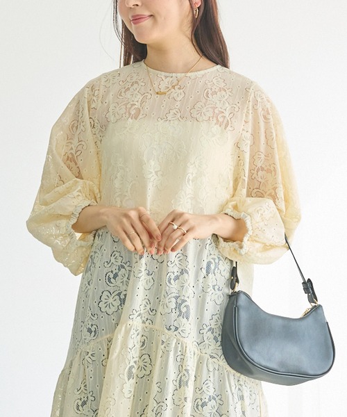 LAVEANGE(ラビアンジェ)の「【洗える】総レースワンピース│主役級ワンピース/オケージョン/セレモニー/ロング丈/洗える/インナー付き(ワンピース・レディース・ブラック/アイボリー・LL/3L/4L/5L/M)」の15枚目の写真