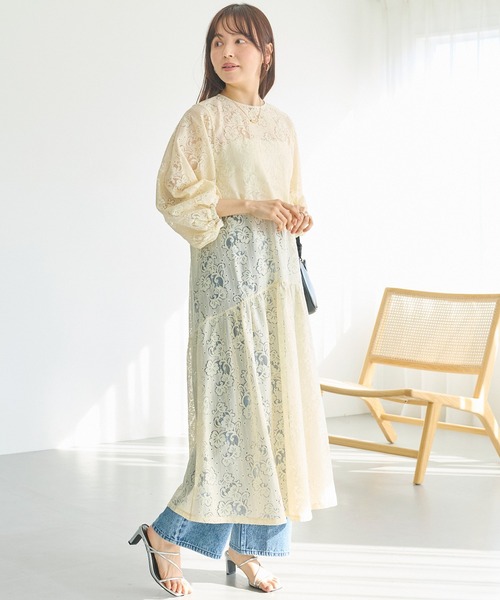LAVEANGE(ラビアンジェ)の「【洗える】総レースワンピース│主役級ワンピース/オケージョン/セレモニー/ロング丈/洗える/インナー付き(ワンピース・レディース・ブラック/アイボリー・LL/3L/4L/5L/M)」の18枚目の写真