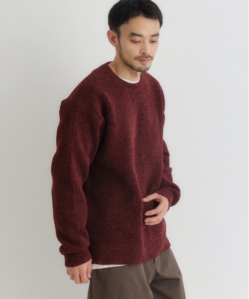 BACK NUMBER(バックナンバー)の「【BACK NUMBER】モールジャガードクルーネックセーター (リラックスフィット / 保温性 / 洗練デザイン / カジュアルスタイル)(ニット/セーター・メンズ・ホワイト/ネイビー/ダークグレー/オフホワイト/ワイン/ブラック・S/M/XL/L)」の6枚目の写真