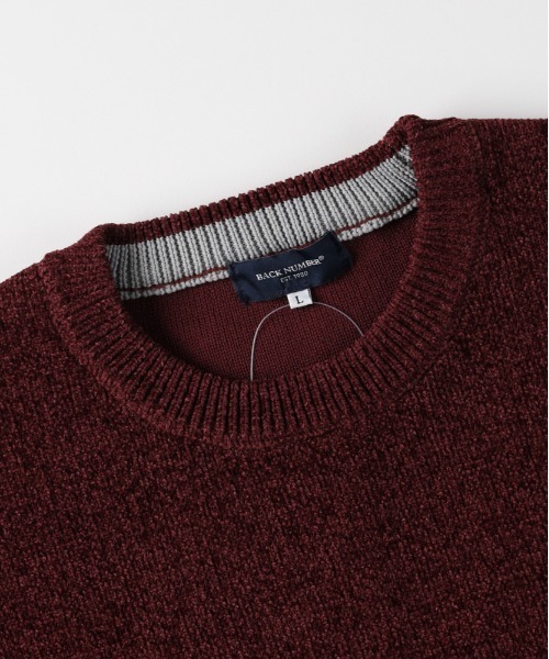 BACK NUMBER(バックナンバー)の「【BACK NUMBER】モールジャガードクルーネックセーター (リラックスフィット / 保温性 / 洗練デザイン / カジュアルスタイル)(ニット/セーター・メンズ・ホワイト/ネイビー/ダークグレー/オフホワイト/ワイン/ブラック・S/M/XL/L)」の8枚目の写真