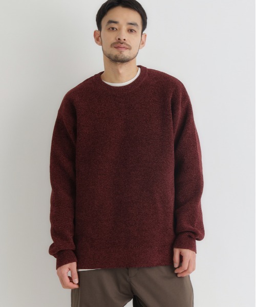 BACK NUMBER(バックナンバー)の「【BACK NUMBER】モールジャガードクルーネックセーター (リラックスフィット / 保温性 / 洗練デザイン / カジュアルスタイル)(ニット/セーター・メンズ・ホワイト/ネイビー/ダークグレー/オフホワイト/ワイン/ブラック・S/M/XL/L)」の18枚目の写真