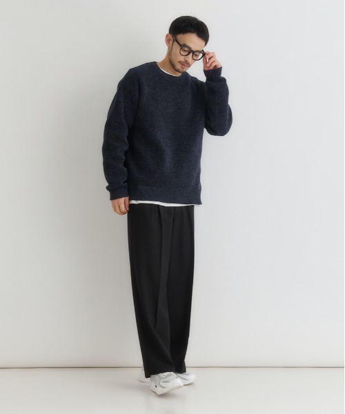 BACK NUMBER(バックナンバー)の「【BACK NUMBER】モールジャガードクルーネックセーター (リラックスフィット / 保温性 / 洗練デザイン / カジュアルスタイル)(ニット/セーター・メンズ・ホワイト/ネイビー/ダークグレー/オフホワイト/ワイン/ブラック・S/M/XL/L)」の22枚目の写真