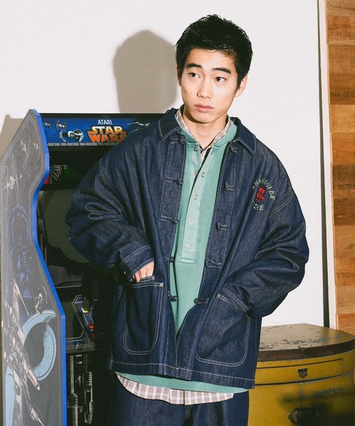 niko and...（ニコアンド）の「[niko and ...JEANS] EMBROIDERED DENIM JACKET（デニムジャケット・メンズ・ホワイト/インディゴブルー・LARGE/MEDIUM）」の11枚目の写真