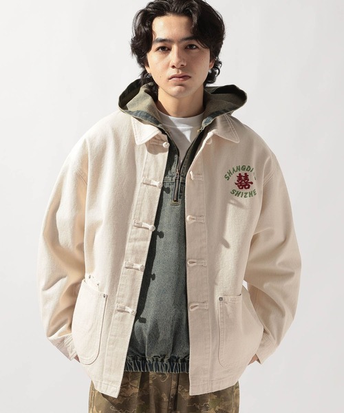 niko and...（ニコアンド）の「[niko and ...JEANS] EMBROIDERED DENIM JACKET（デニムジャケット・メンズ・ホワイト/インディゴブルー・LARGE/MEDIUM）」の15枚目の写真