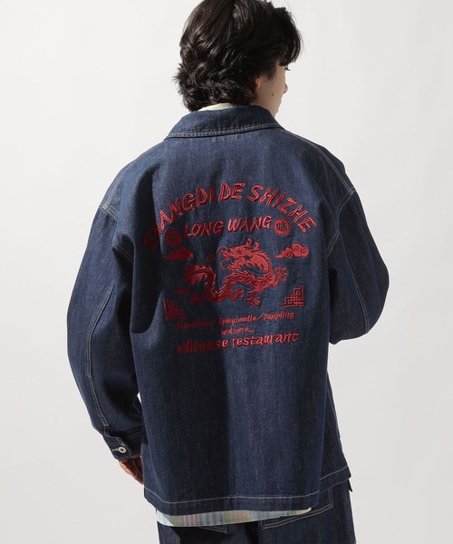 niko and...（ニコアンド）の「[niko and ...JEANS] EMBROIDERED DENIM JACKET（デニムジャケット・メンズ・ホワイト/インディゴブルー・LARGE/MEDIUM）」の20枚目の写真