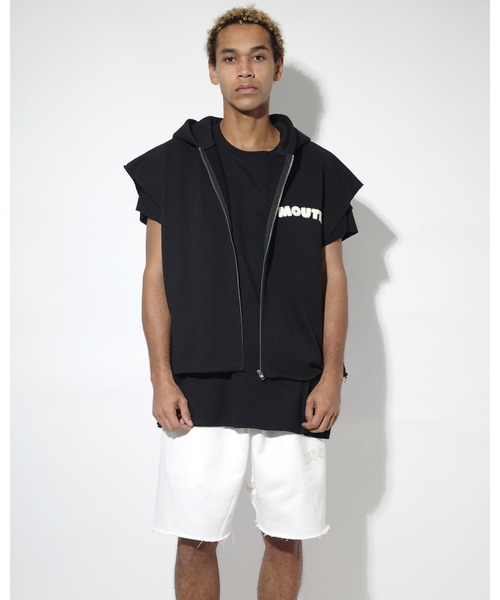 NISHIMOTO IS THE MOUTH(ニシモト イズ ザ マウス)の「WIDE SWEAT SHORTS | NISHIMOTO IS THE MOUTH(スウェットパンツ・メンズ・ホワイト/ブラック・L/XL/S/M)」の2枚目の写真