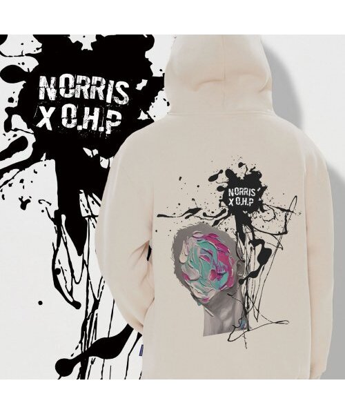 OHP(ワンハンドレッドパーセント)の「OHP x NORRIS b0922 起毛フードパーカー(パーカー・メンズ・その他・M/L/2XL/XL)」の1枚目の写真