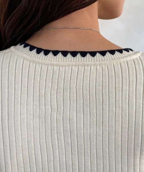 CPCM(シーピーシーエム)の「ステッチリブニットカーディガン(カーディガン/ボレロ・レディース・ネイビー/グレー/グリーン系/アイボリー・FREE)」の16枚目の写真