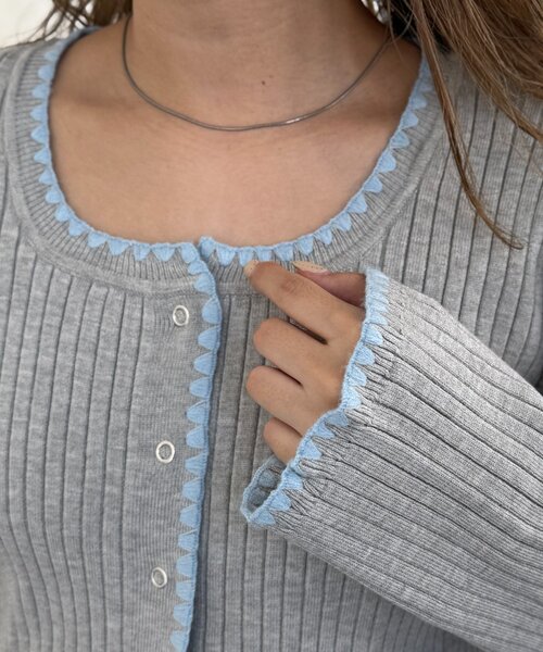 CPCM(シーピーシーエム)の「ステッチリブニットカーディガン(カーディガン/ボレロ・レディース・ネイビー/グレー/グリーン系/アイボリー・FREE)」の22枚目の写真