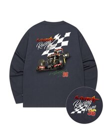 RACING TEAM LONG SLV TEE charcoal