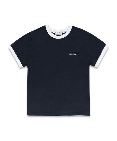 MACKY(マッキー)の「ゴルフ配色半袖Tシャツネイビー(Tシャツ/カットソー・レディース・その他・1)」の2枚目の写真