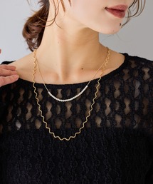 studio CLIP | 2連ウェーブ×パールネックレス(ネックレス)