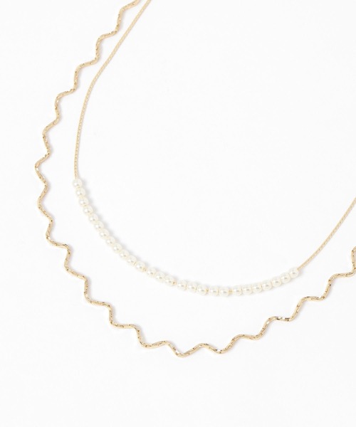 studio CLIP（スタディオクリップ）の「2連ウェーブ×パールネックレス（ネックレス・レディース・その他2/その他1・FREE）」の6枚目の写真