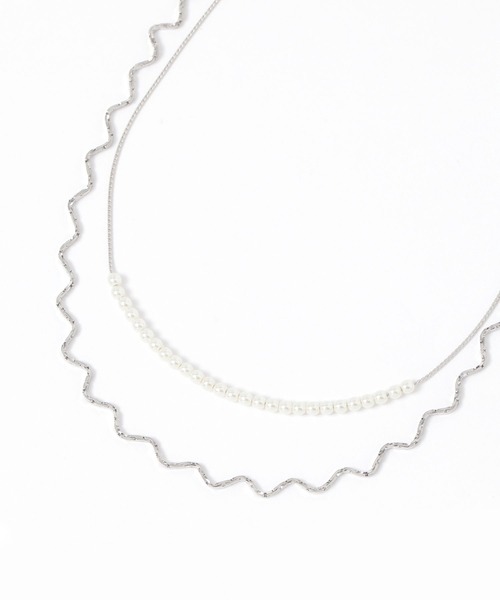 studio CLIP（スタディオクリップ）の「2連ウェーブ×パールネックレス（ネックレス・レディース・その他2/その他1・FREE）」の7枚目の写真