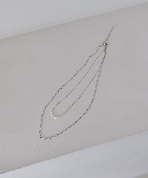 studio CLIP（スタディオクリップ）の「2連ウェーブ×パールネックレス（ネックレス・レディース・その他2/その他1・FREE）」の5枚目の写真