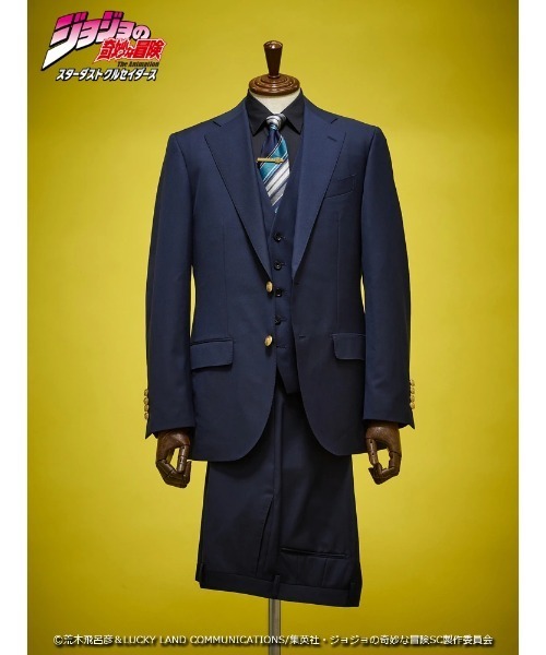 Perfect Suit FActory（パーフェクトスーツファクトリー）の「アニメ『ジョジョの奇妙な冒険 スターダストクルセイダース』セットアップジャケット【空条承太郎】（スーツジャケット・メンズ・ネイビー・SS/S/M/L/LL/3L）」の13枚目の写真