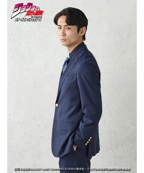 Perfect Suit FActory（パーフェクトスーツファクトリー）の「アニメ『ジョジョの奇妙な冒険 スターダストクルセイダース』セットアップジャケット【空条承太郎】（スーツジャケット・メンズ・ネイビー・SS/S/M/L/LL/3L）」の19枚目の写真