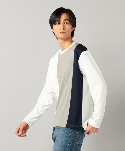 COMME CA MEN（コムサメン）の「カラーブロック 長袖Tシャツ（Tシャツ/カットソー・メンズ・ホワイト/ネイビー・M/L）」の7枚目の写真