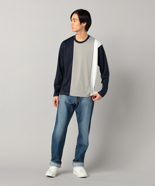 COMME CA MEN（コムサメン）の「カラーブロック 長袖Tシャツ（Tシャツ/カットソー・メンズ・ホワイト/ネイビー・M/L）」の9枚目の写真