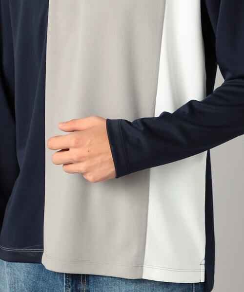 カラーブロック 長袖Tシャツ（Tシャツ/カットソー）｜COMME CA MEN
