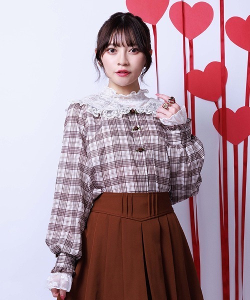 axes femme(アクシーズファム)の「レース襟ブラウス(シャツ/ブラウス・レディース・ブラック/ホワイト/ブラウン・FREE)」の3枚目の写真