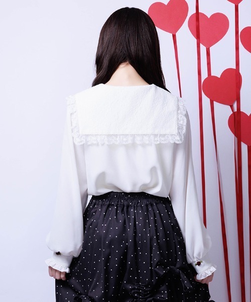 axes femme(アクシーズファム)の「レース襟ブラウス(シャツ/ブラウス・レディース・ブラック/ホワイト/ブラウン・FREE)」の6枚目の写真