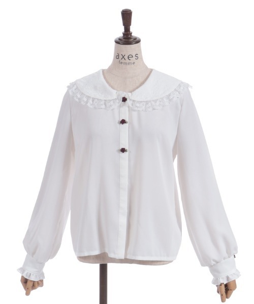 axes femme(アクシーズファム)の「レース襟ブラウス(シャツ/ブラウス・レディース・ブラック/ホワイト/ブラウン・FREE)」の7枚目の写真
