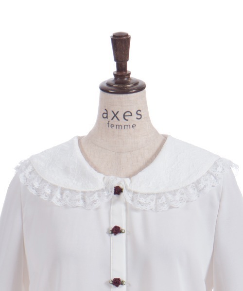 axes femme(アクシーズファム)の「レース襟ブラウス(シャツ/ブラウス・レディース・ブラック/ホワイト/ブラウン・FREE)」の10枚目の写真