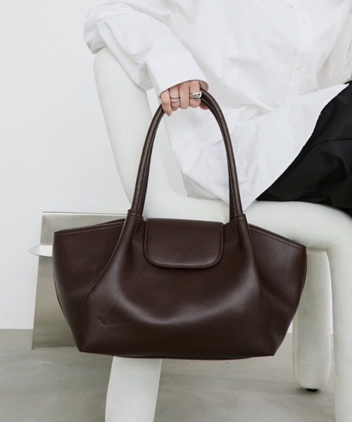 arholiday.standard（エーアールホリデースタンダード）の「fauxleather flap tote bag / フェイクレザーフラップトートバッグ（トートバッグ・レディース・ブラウン/ブラック・FREE）」の20枚目の写真