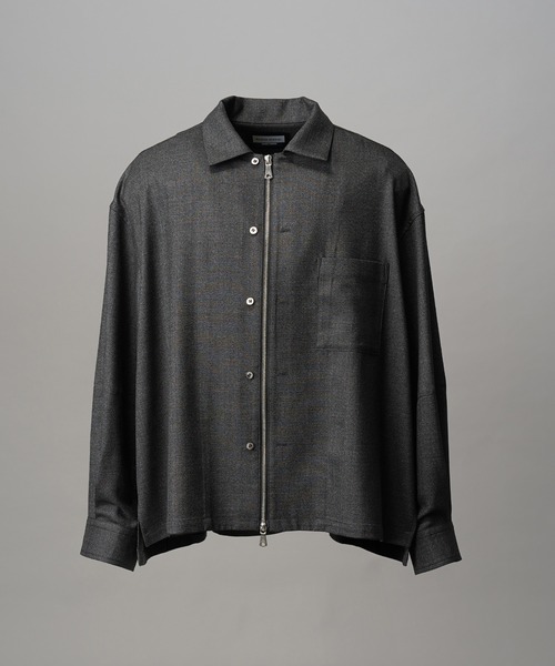 MAISON SPECIAL（メゾンスペシャル）の「《UNISEX》NISHIKAWA KEORI Prime-Over Wool ZIP Shirt/NISHIKAWA KEORI プライムオーバーウールZIPシャツ【MAISON SPECIAL/メゾンスペシャル】（シャツ/ブラウス・メンズ・ブラック/チャコールグレー・0/1/2）」の13枚目の写真