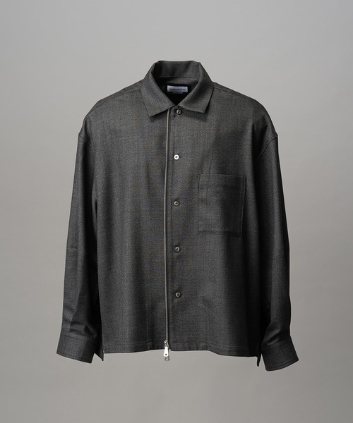 MAISON SPECIAL（メゾンスペシャル）の「《UNISEX》NISHIKAWA KEORI Prime-Over Wool ZIP Shirt/NISHIKAWA KEORI プライムオーバーウールZIPシャツ【MAISON SPECIAL/メゾンスペシャル】（シャツ/ブラウス・メンズ・ブラック/チャコールグレー・0/1/2）」の16枚目の写真