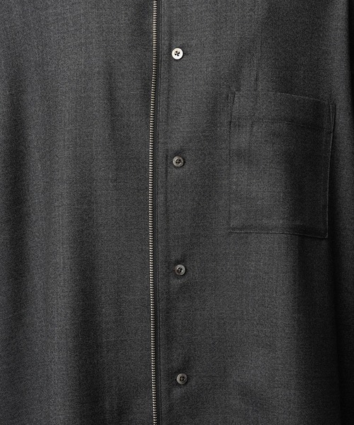 MAISON SPECIAL（メゾンスペシャル）の「《UNISEX》NISHIKAWA KEORI Prime-Over Wool ZIP Shirt/NISHIKAWA KEORI プライムオーバーウールZIPシャツ【MAISON SPECIAL/メゾンスペシャル】（シャツ/ブラウス・メンズ・ブラック/チャコールグレー・0/1/2）」の18枚目の写真