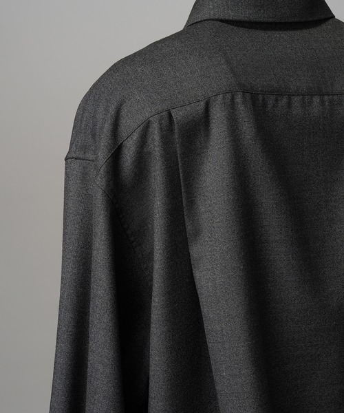 MAISON SPECIAL（メゾンスペシャル）の「《UNISEX》NISHIKAWA KEORI Prime-Over Wool ZIP Shirt/NISHIKAWA KEORI プライムオーバーウールZIPシャツ【MAISON SPECIAL/メゾンスペシャル】（シャツ/ブラウス・メンズ・ブラック/チャコールグレー・0/1/2）」の6枚目の写真