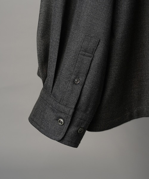 MAISON SPECIAL（メゾンスペシャル）の「《UNISEX》NISHIKAWA KEORI Prime-Over Wool ZIP Shirt/NISHIKAWA KEORI プライムオーバーウールZIPシャツ【MAISON SPECIAL/メゾンスペシャル】（シャツ/ブラウス・メンズ・ブラック/チャコールグレー・0/1/2）」の4枚目の写真